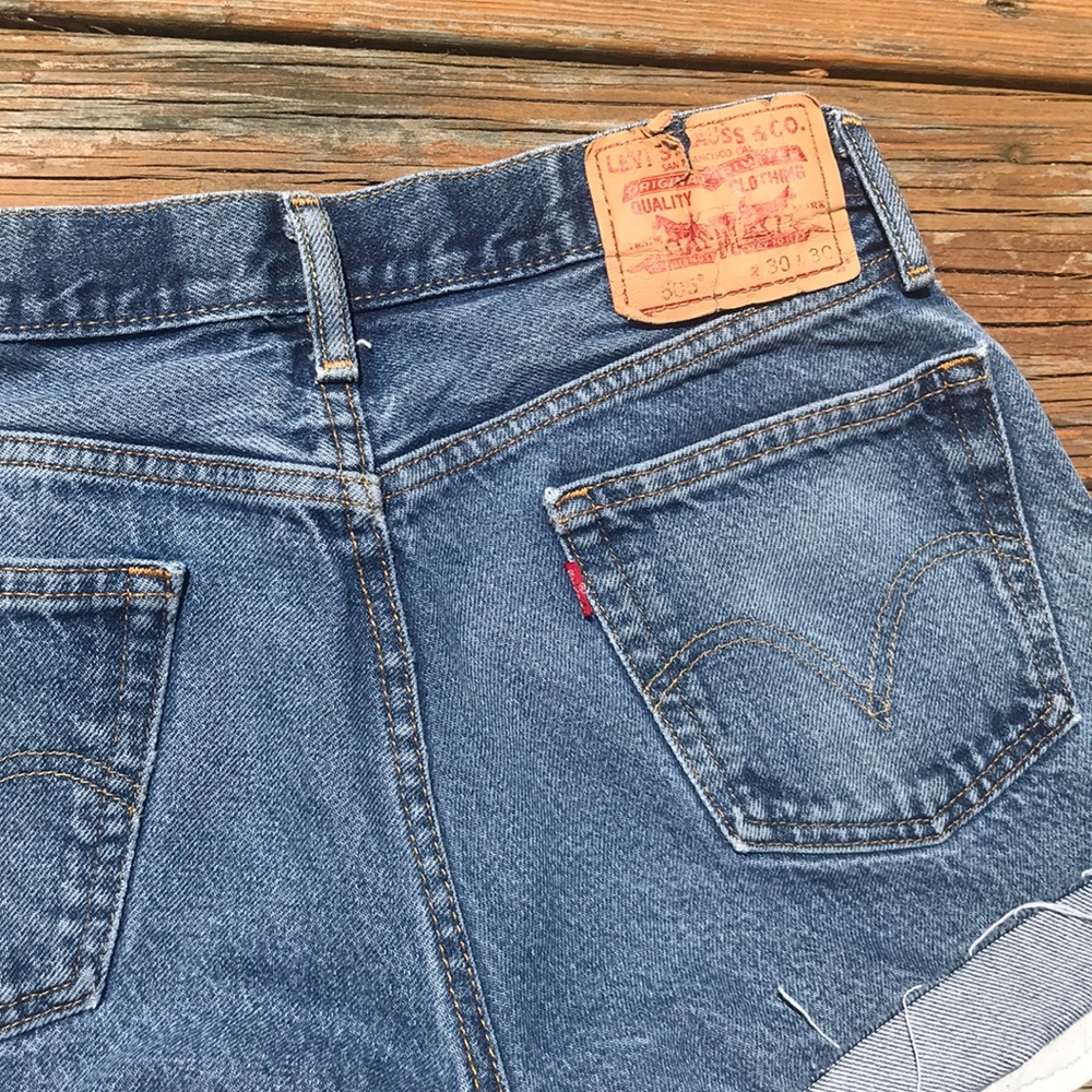SOLD Distressed Levi Cutoffs - Picture 4 of 4